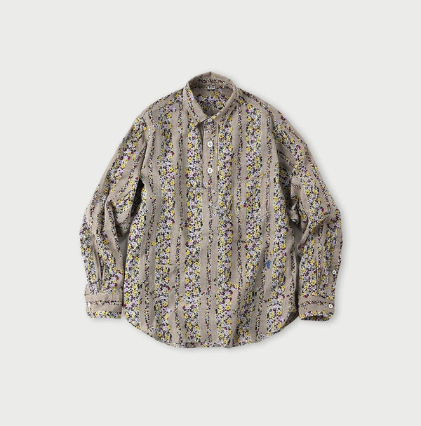 Khadi Saponaria Flower 908 Ocean Petit-collar Shirt - 45R by 45rpm studio
