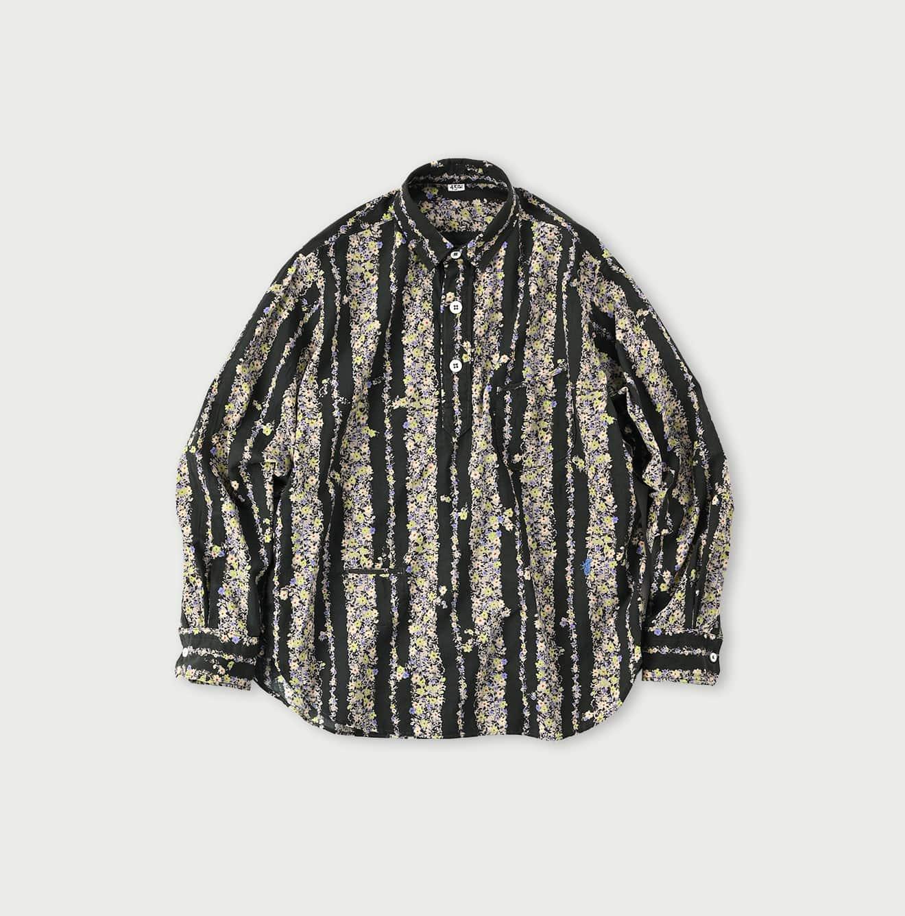 Khadi Saponaria Flower 908 Ocean Petit-collar Shirt - 45R by 45rpm studio - Image 1