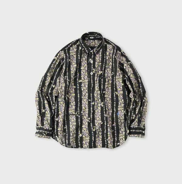 Khadi Saponaria Flower 908 Ocean Petit-collar Shirt - 45R by 45rpm studio
