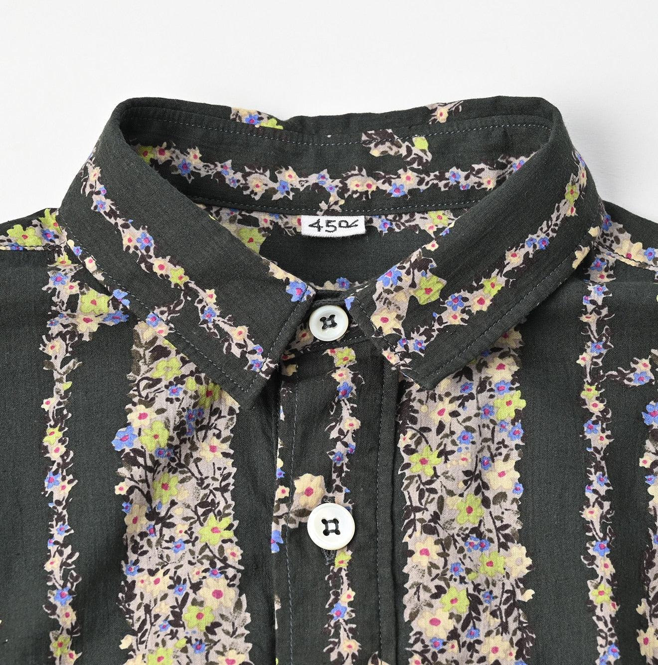 Khadi Saponaria Flower 908 Ocean Petit-collar Shirt - 45R by 45rpm studio - Image 9