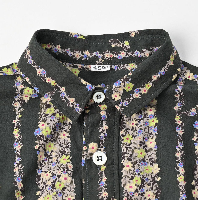 Khadi Saponaria Flower 908 Ocean Petit-collar Shirt - 45R by 45rpm studio - Image 9