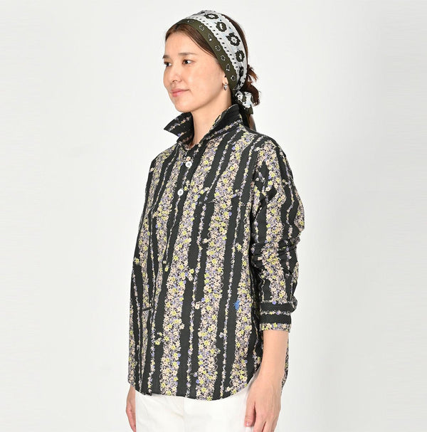 Khadi Saponaria Flower 908 Ocean Petit-collar Shirt - 45R by 45rpm studio