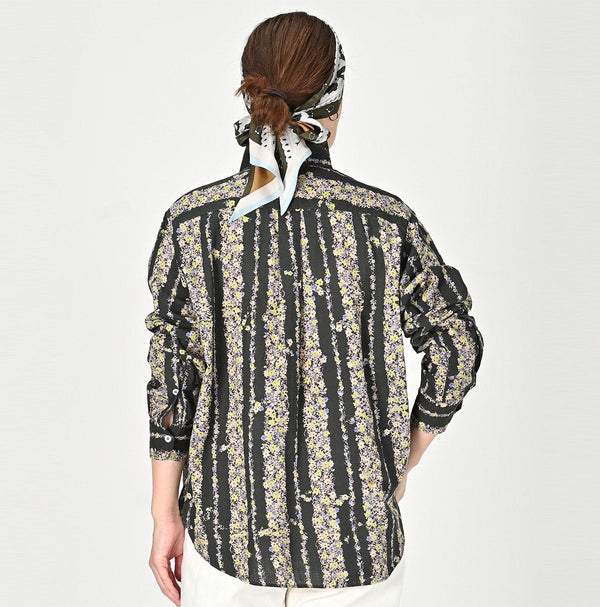 Khadi Saponaria Flower 908 Ocean Petit-collar Shirt - 45R by 45rpm studio
