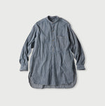 45R Indigo Khadi Shirt-denim Grandpa Pullover Shirt