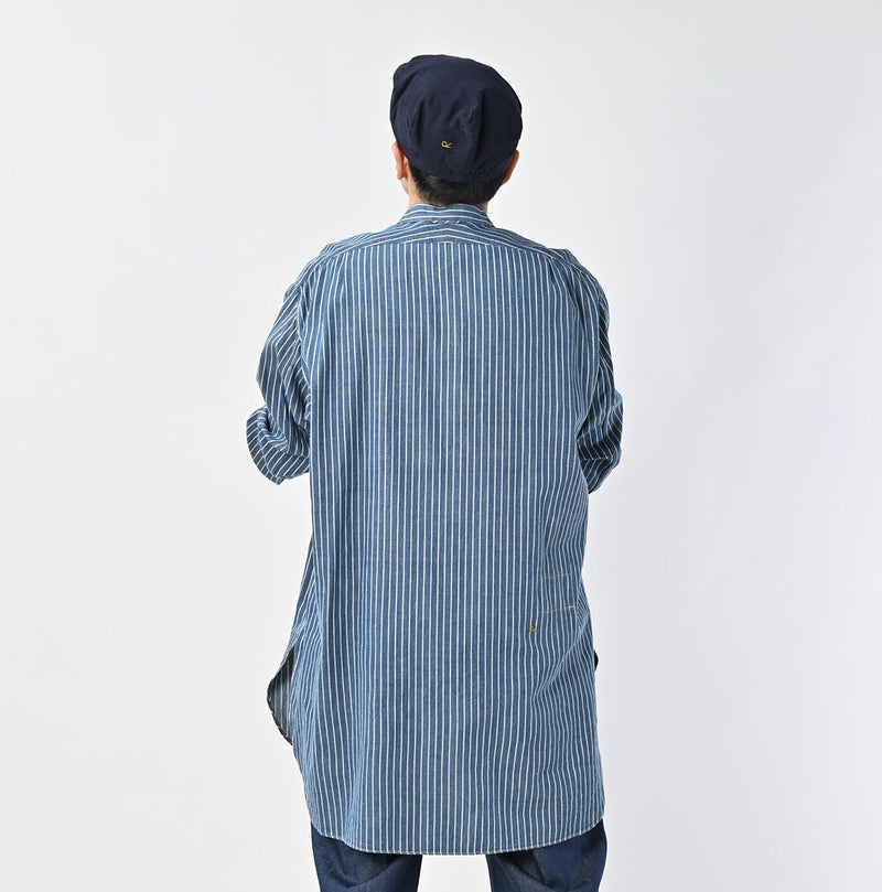 45R Indigo Khadi Shirt-denim Grandpa Pullover Shirt - Image 10