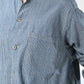 45R Indigo Khadi Shirt-denim Grandpa Pullover Shirt