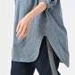 45R Indigo Khadi Shirt-denim Grandpa Pullover Shirt
