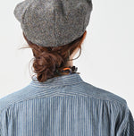 45R Indigo Khadi Shirt-denim Grandpa Pullover Shirt