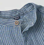 45R Indigo Khadi Shirt-denim Grandpa Pullover Shirt