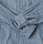 45R Indigo Khadi Shirt-denim Grandpa Pullover Shirt