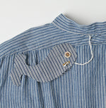 45R Indigo Khadi Shirt-denim Grandpa Pullover Shirt