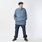 45R Indigo Khadi Shirt-denim Grandpa Pullover Shirt
