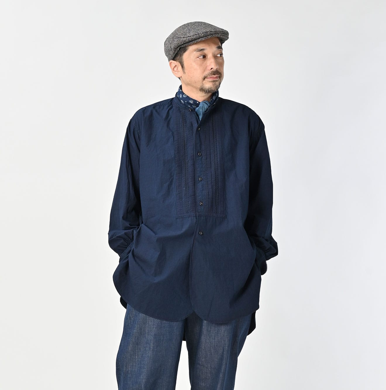 45R Indigo Batiste Lace 908 Bigoogoo Shirt - Image 9