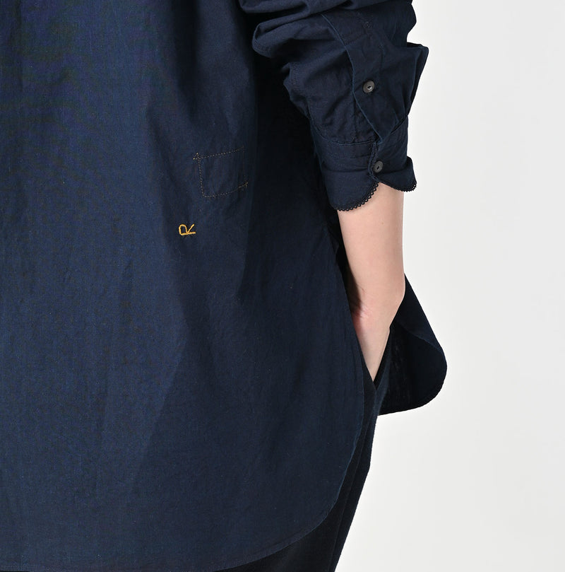 45R Indigo Batiste Lace 908 Bigoogoo Shirt - Image 14