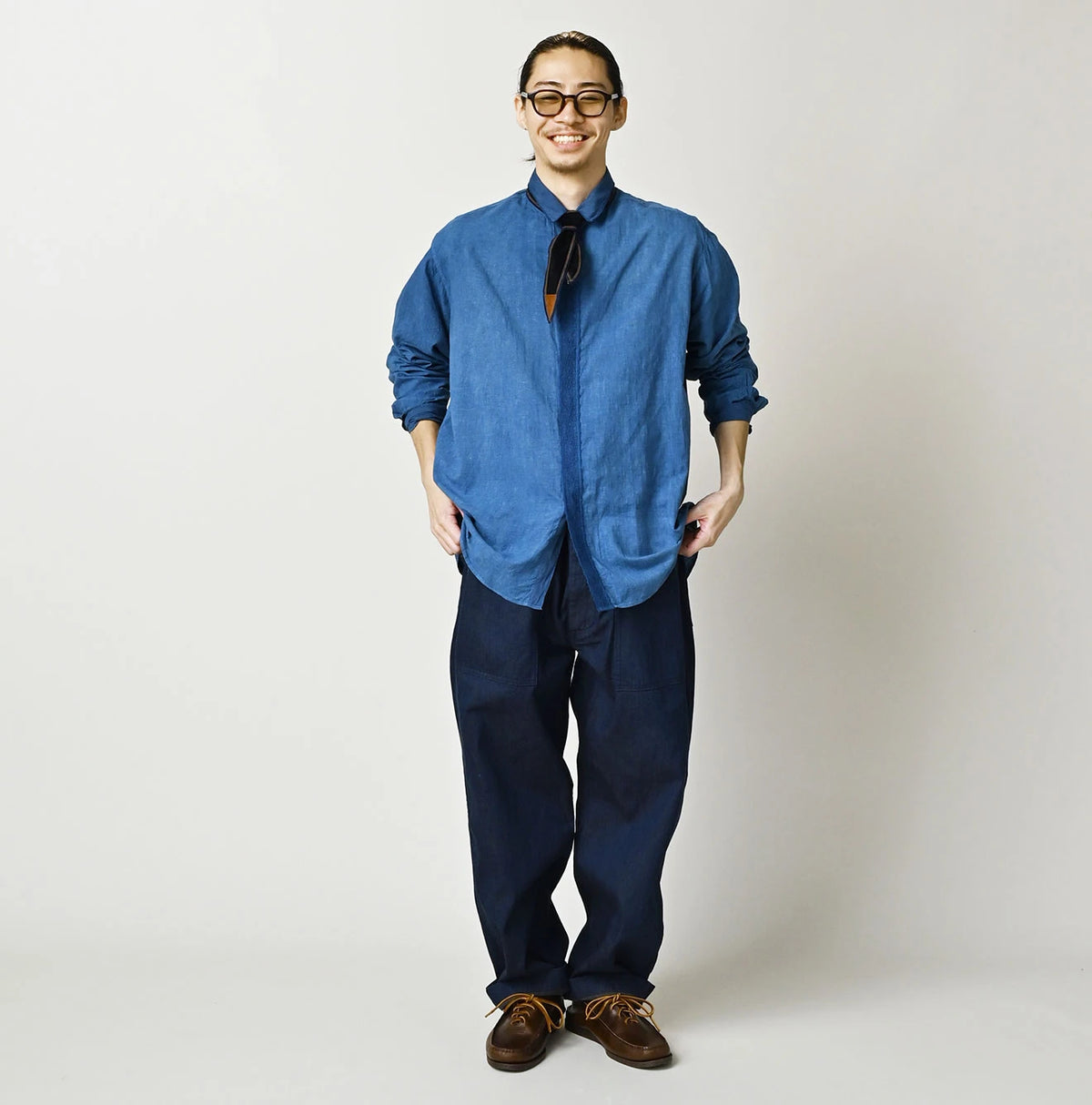 45R Light Ai Indigo Khadi 908 Ocean Lace Shirt