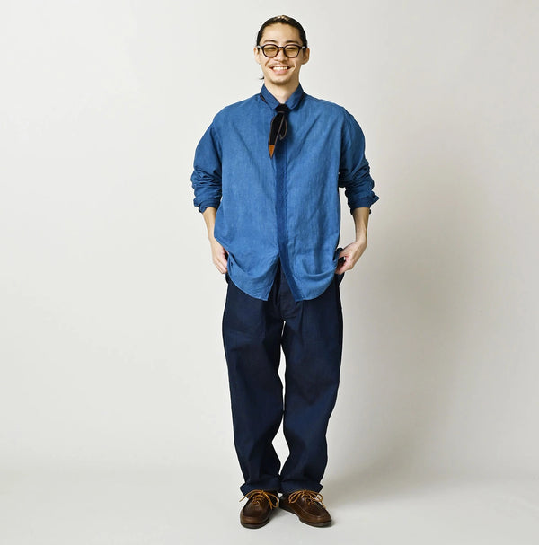 45R Light Ai Indigo Khadi 908 Ocean Lace Shirt