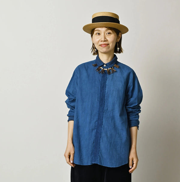 45R Light Ai Indigo Khadi 908 Ocean Lace Shirt