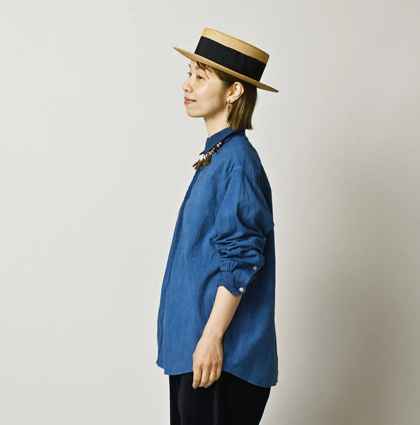 45R Light Ai Indigo Khadi 908 Ocean Lace Shirt