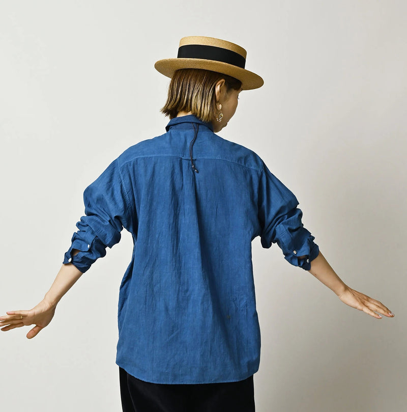 45R Light Ai Indigo Khadi 908 Ocean Lace Shirt - Image 6