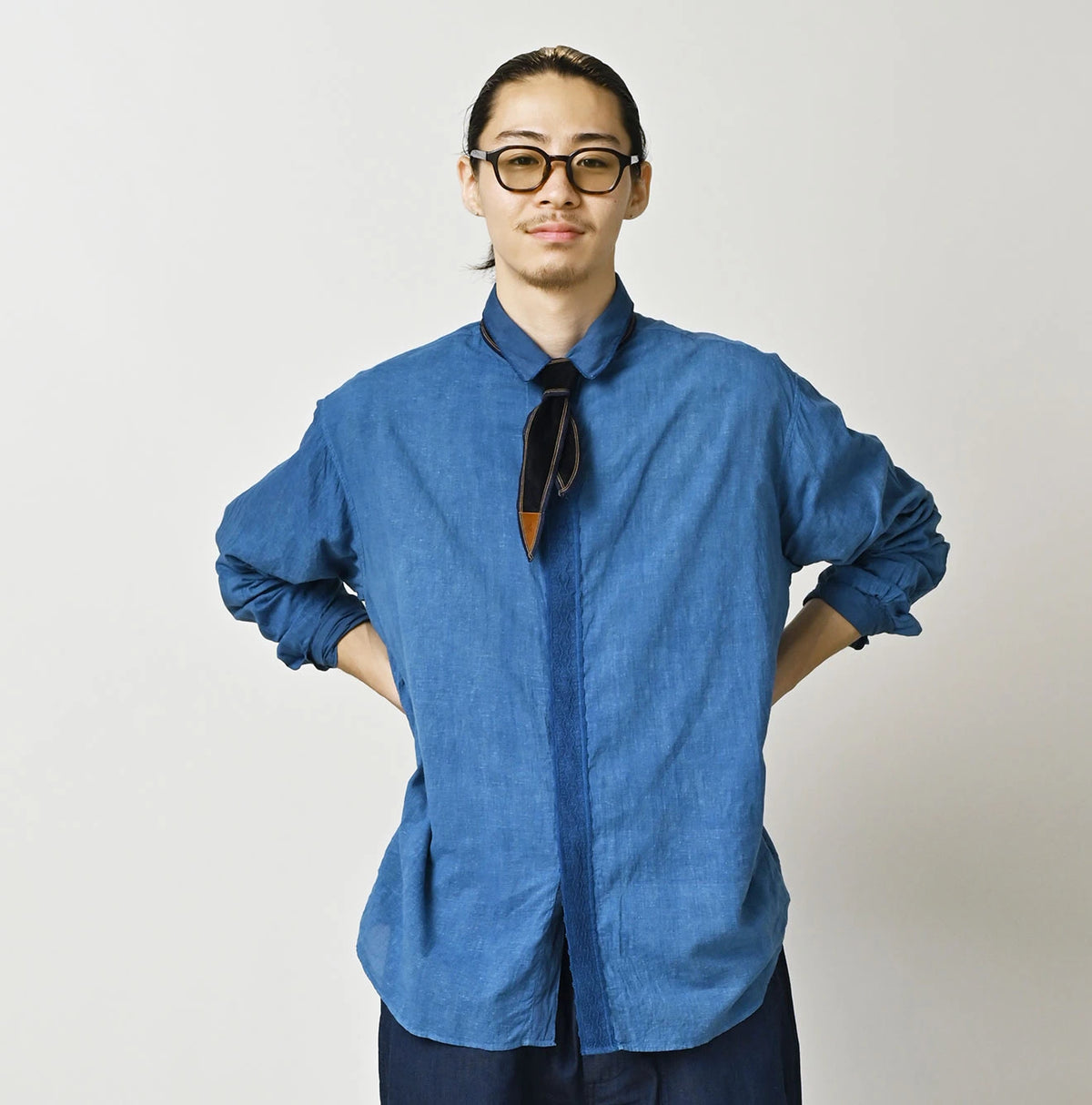 45R Light Ai Indigo Khadi 908 Ocean Lace Shirt