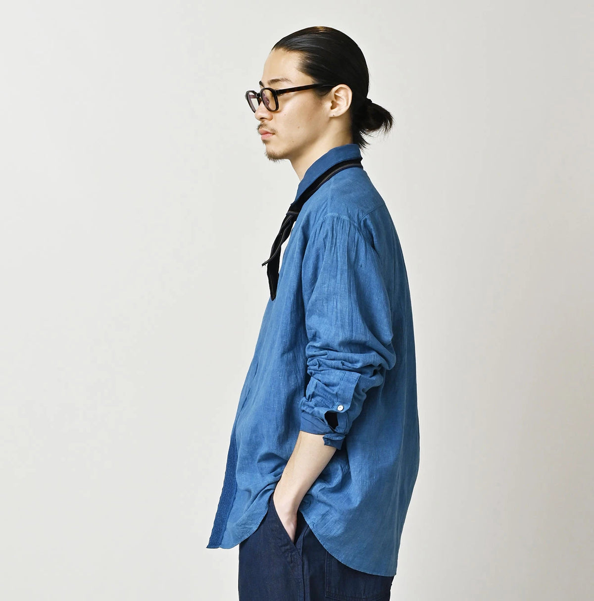 45R Light Ai Indigo Khadi 908 Ocean Lace Shirt