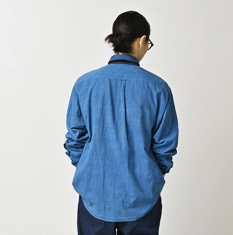 45R Light Ai Indigo Khadi 908 Ocean Lace Shirt - Image 10