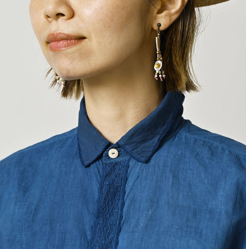 45R Light Ai Indigo Khadi 908 Ocean Lace Shirt - Image 11