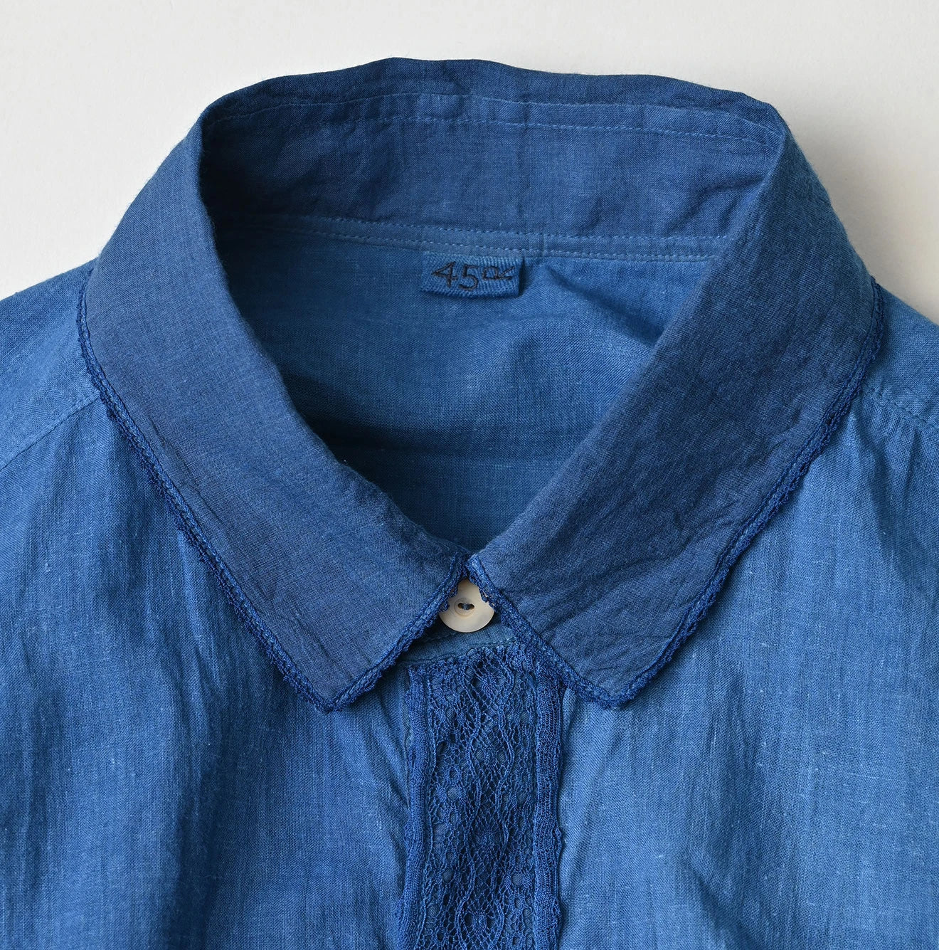 45R Light Ai Indigo Khadi 908 Ocean Lace Shirt - Image 16