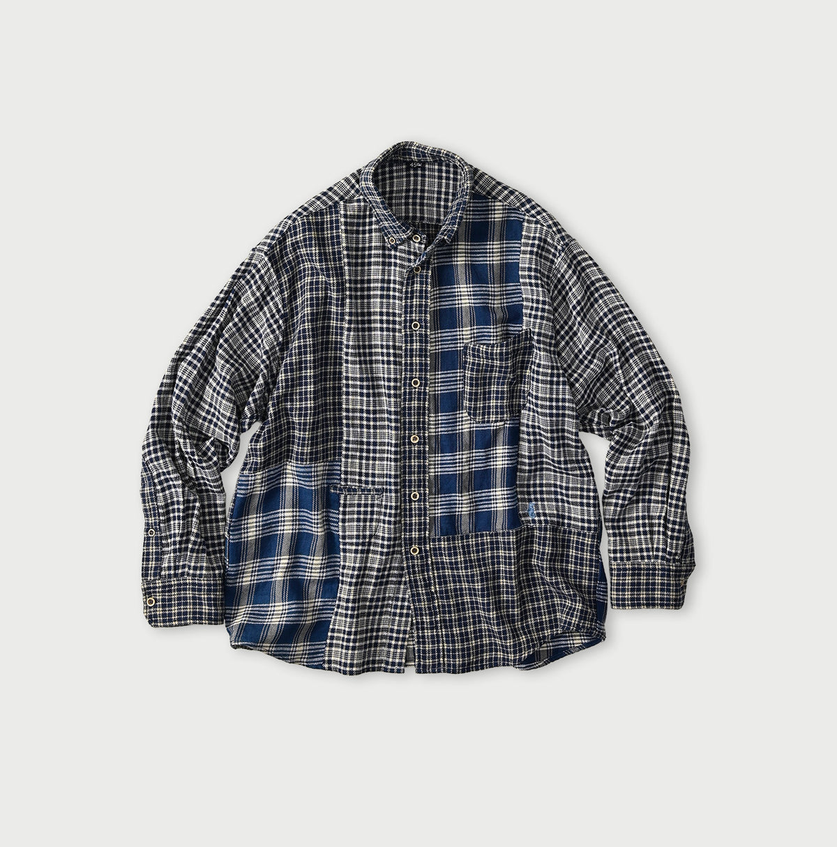 45R Ai Indigo Flannel Mix 908 Ocean Shirt