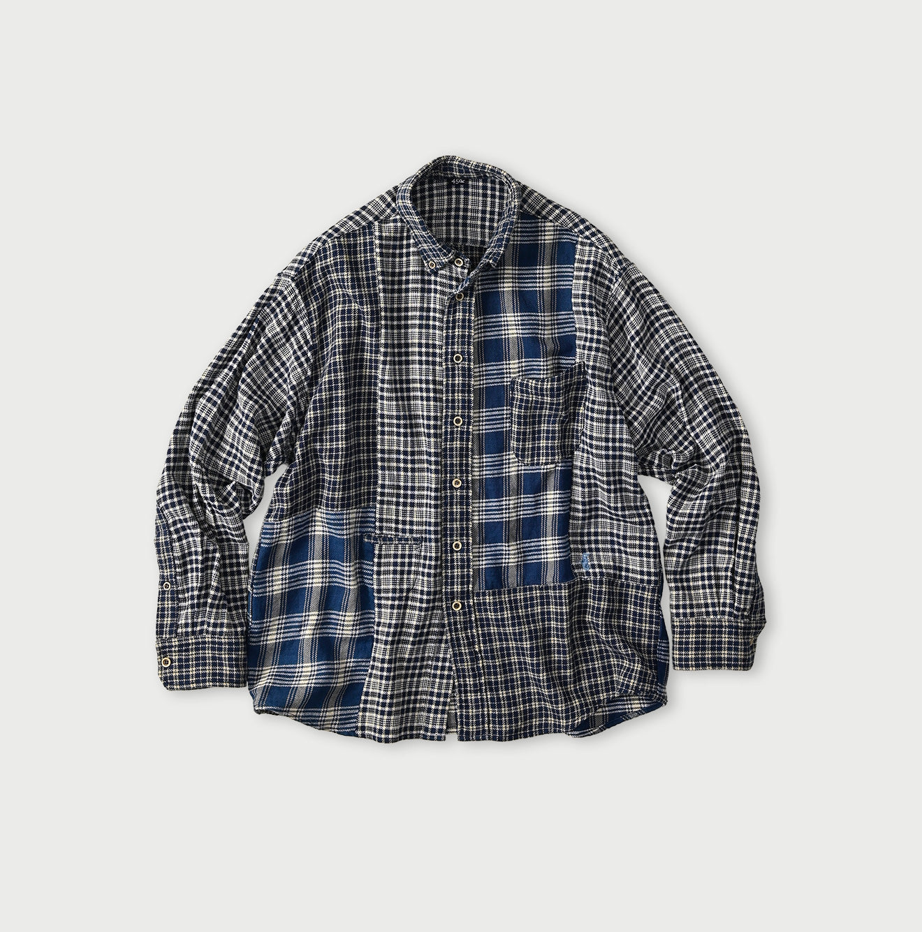 45R Ai Indigo Flannel Mix 908 Ocean Shirt - Image 1