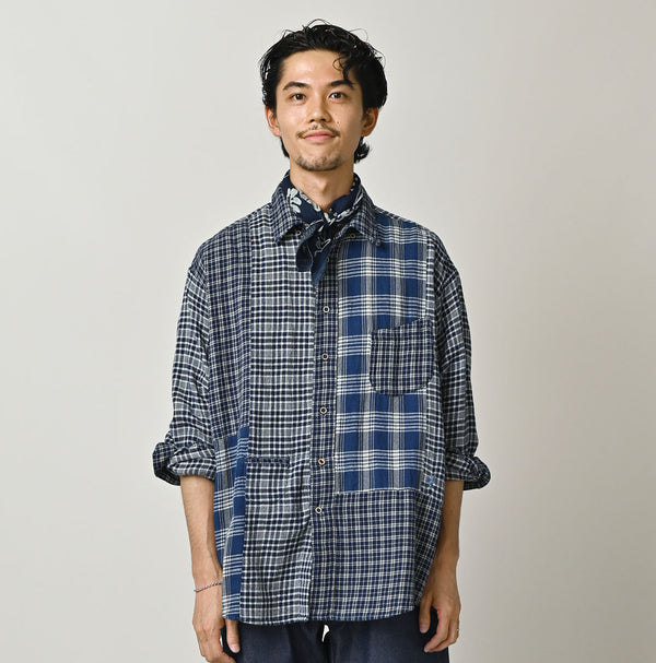 45R Ai Indigo Flannel Mix 908 Ocean Shirt