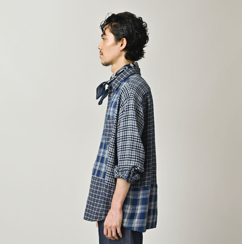 45R Ai Indigo Flannel Mix 908 Ocean Shirt - Image 9