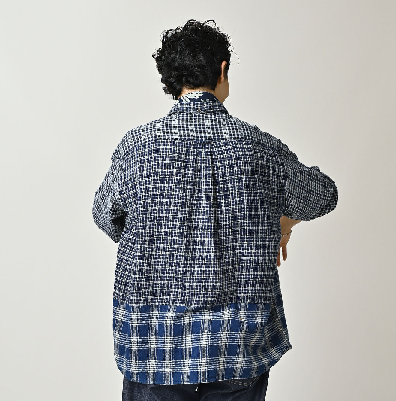 45R Ai Indigo Flannel Mix 908 Ocean Shirt - Image 10