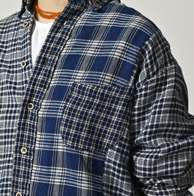 45R Ai Indigo Flannel Mix 908 Ocean Shirt - Image 12