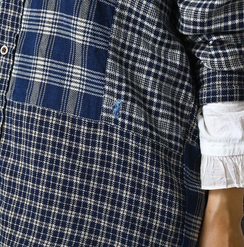 45R Ai Indigo Flannel Mix 908 Ocean Shirt - Image 14