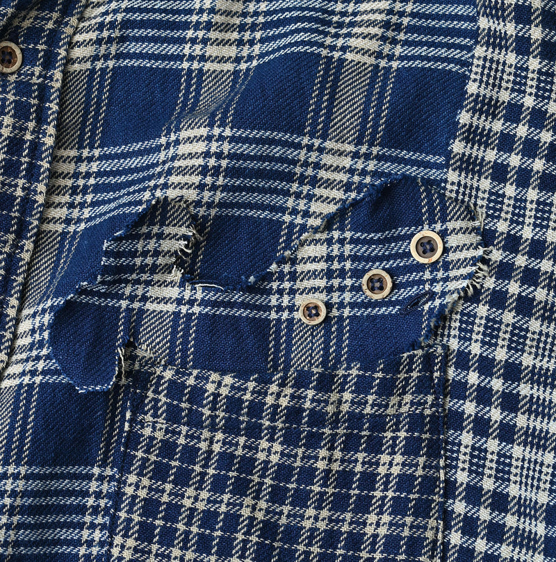 45R Ai Indigo Flannel Mix 908 Ocean Shirt - Image 24