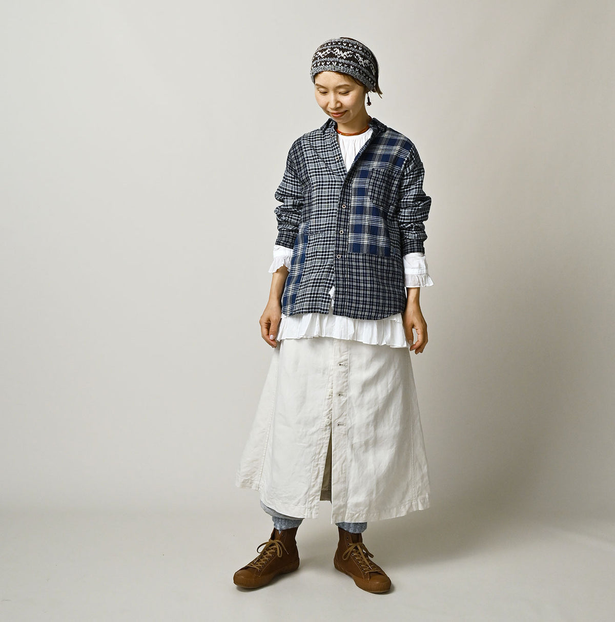 45R Ai Indigo Flannel Mix 908 Ocean Shirt