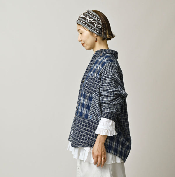 45R Ai Indigo Flannel Mix 908 Ocean Shirt