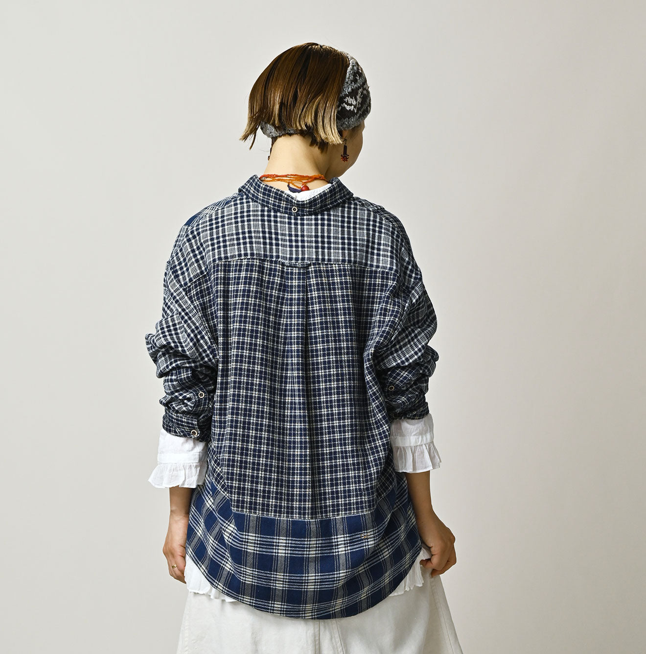 45R Ai Indigo Flannel Mix 908 Ocean Shirt - Image 6