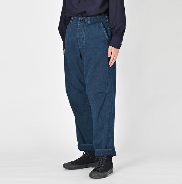 Indigo Okome Chino 908 Chigo Pants Distressed - 45R by 45rpm studio
