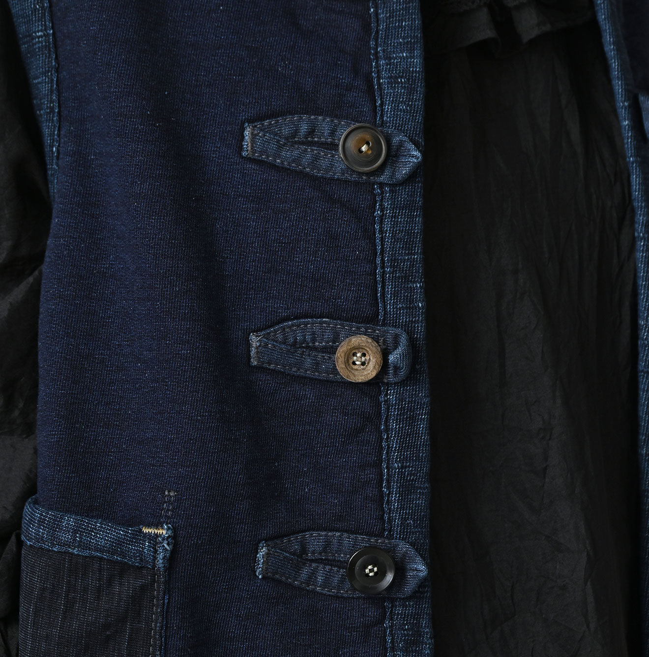 45R Indigo Iroiro Patchwork 908 8 Knot Binder Vest - Image 11