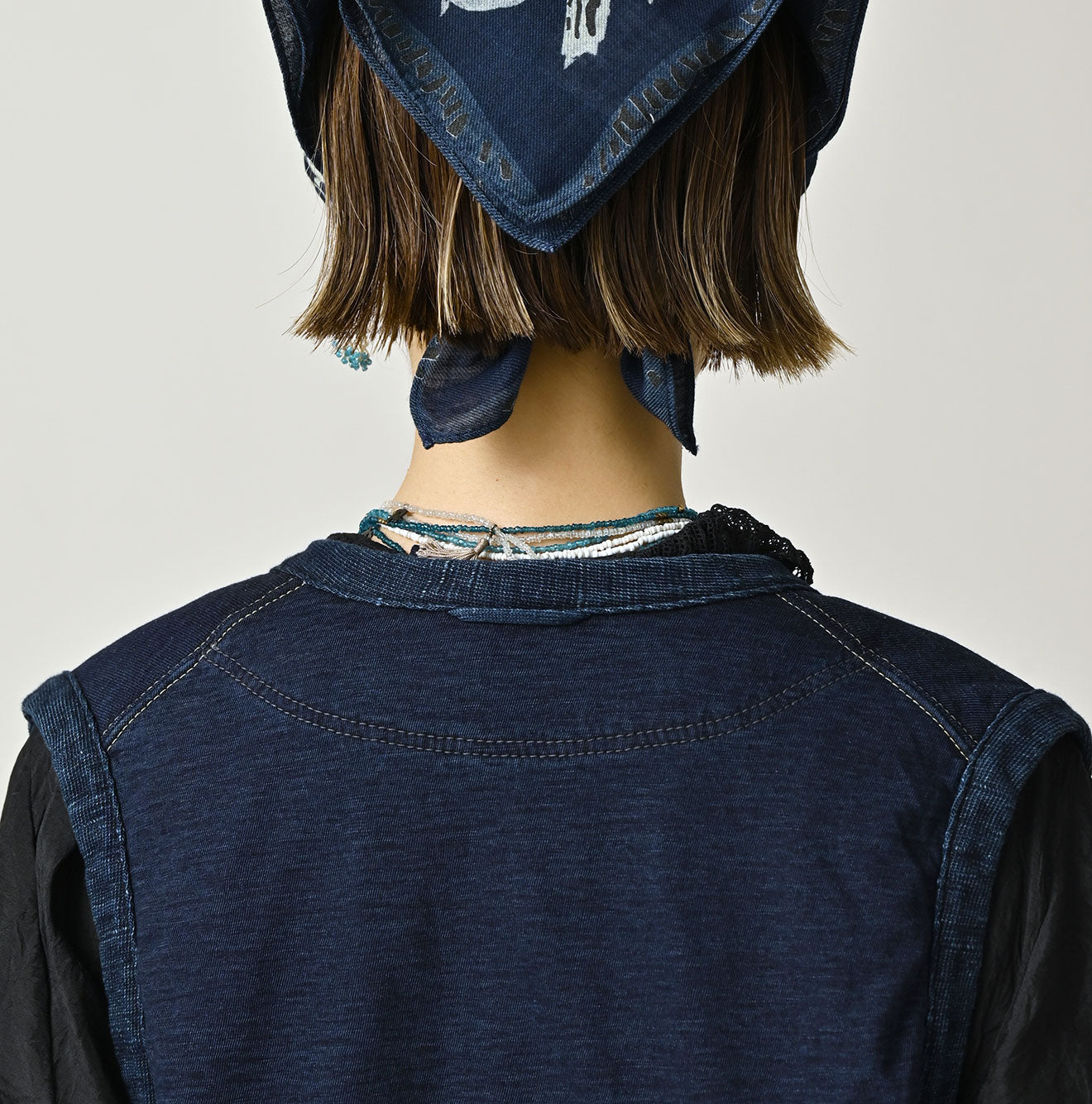 45R Indigo Iroiro Patchwork 908 8 Knot Binder Vest - Image 13