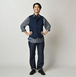 45R Indigo Iroiro Patchwork 908 8 Knot Binder Vest