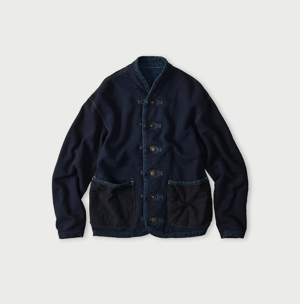 45R Indigo Iroiro Patchwork 908 8 Knot Binder Cardigan
