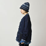 45R Indigo Iroiro Patchwork 908 8 Knot Binder Cardigan