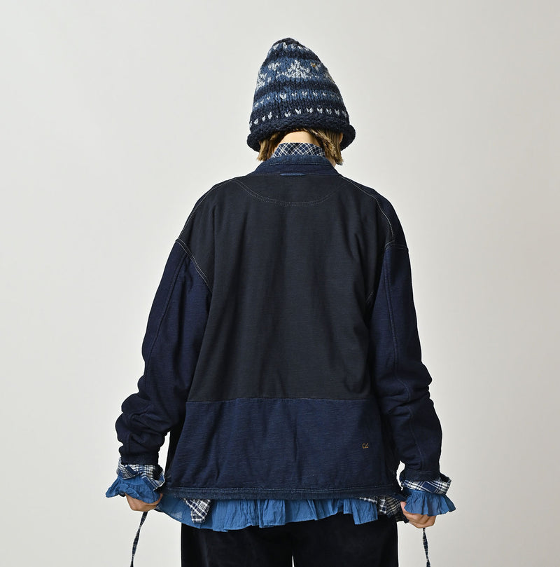 45R Indigo Iroiro Patchwork 908 8 Knot Binder Cardigan - Image 9