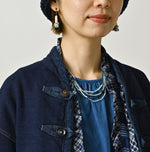 45R Indigo Iroiro Patchwork 908 8 Knot Binder Cardigan