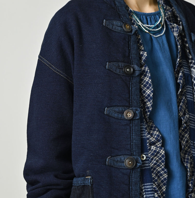 45R Indigo Iroiro Patchwork 908 8 Knot Binder Cardigan - Image 11