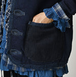 45R Indigo Iroiro Patchwork 908 8 Knot Binder Cardigan