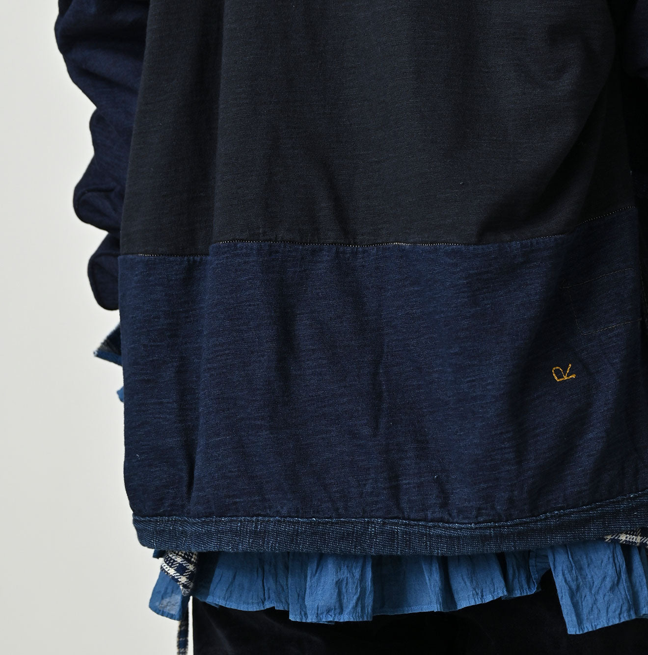 45R Indigo Iroiro Patchwork 908 8 Knot Binder Cardigan - Image 13